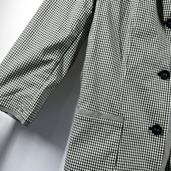 Talbots Women's Jacket Size 8 Black White Check Unlined Button Pockets Stretch - Picture 6 of 8